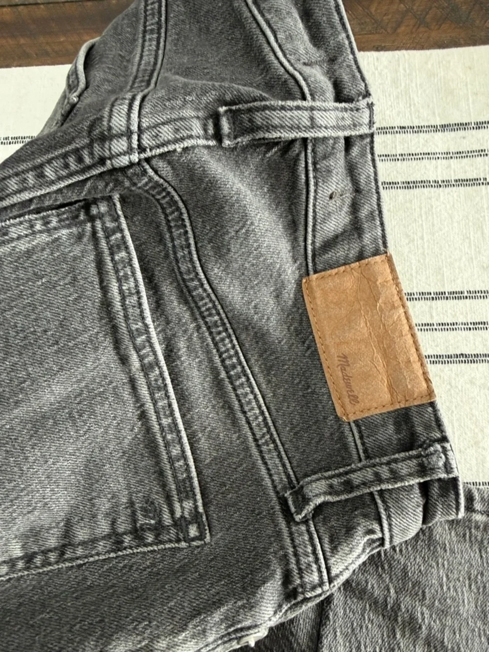 Madewell Washed Gray High-Rise Straight curvy Jeans
